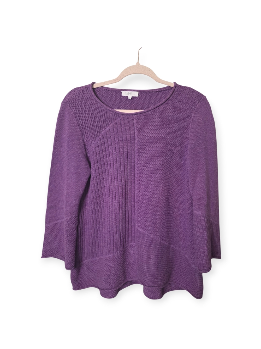 Women's Habitat Clothes to live in purple cotton knit sweater, size XS